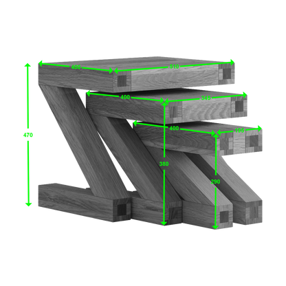 Z Nest of Tables 100% solid oak