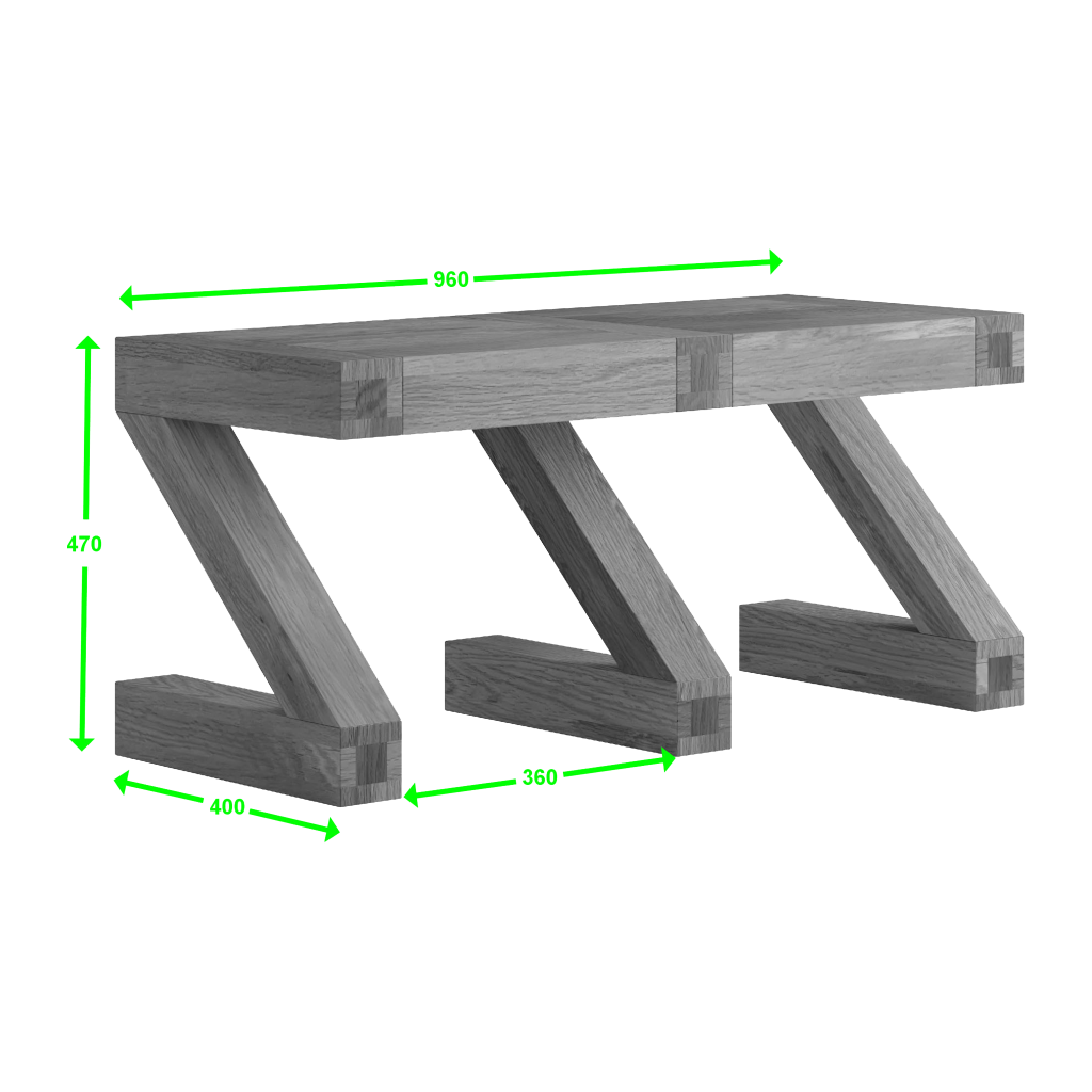Z Small Bench 100% solid oak
