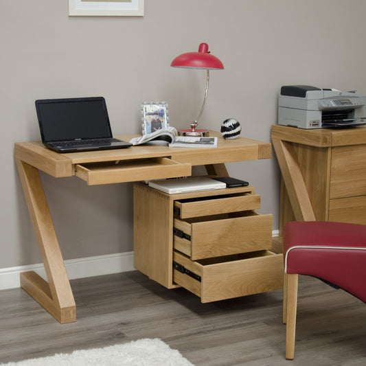 Z Small Computer Desk 100% solid oak