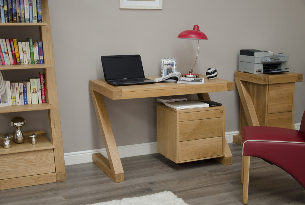 Z Small Computer Desk 100% solid oak