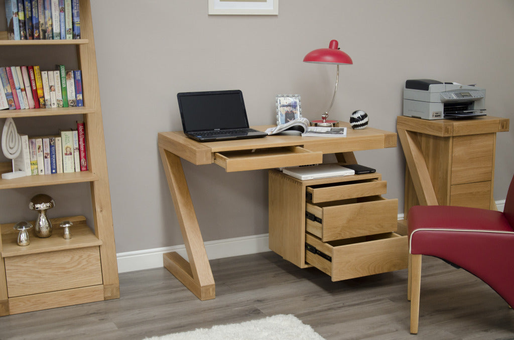 Z Small Computer Desk 100% solid oak