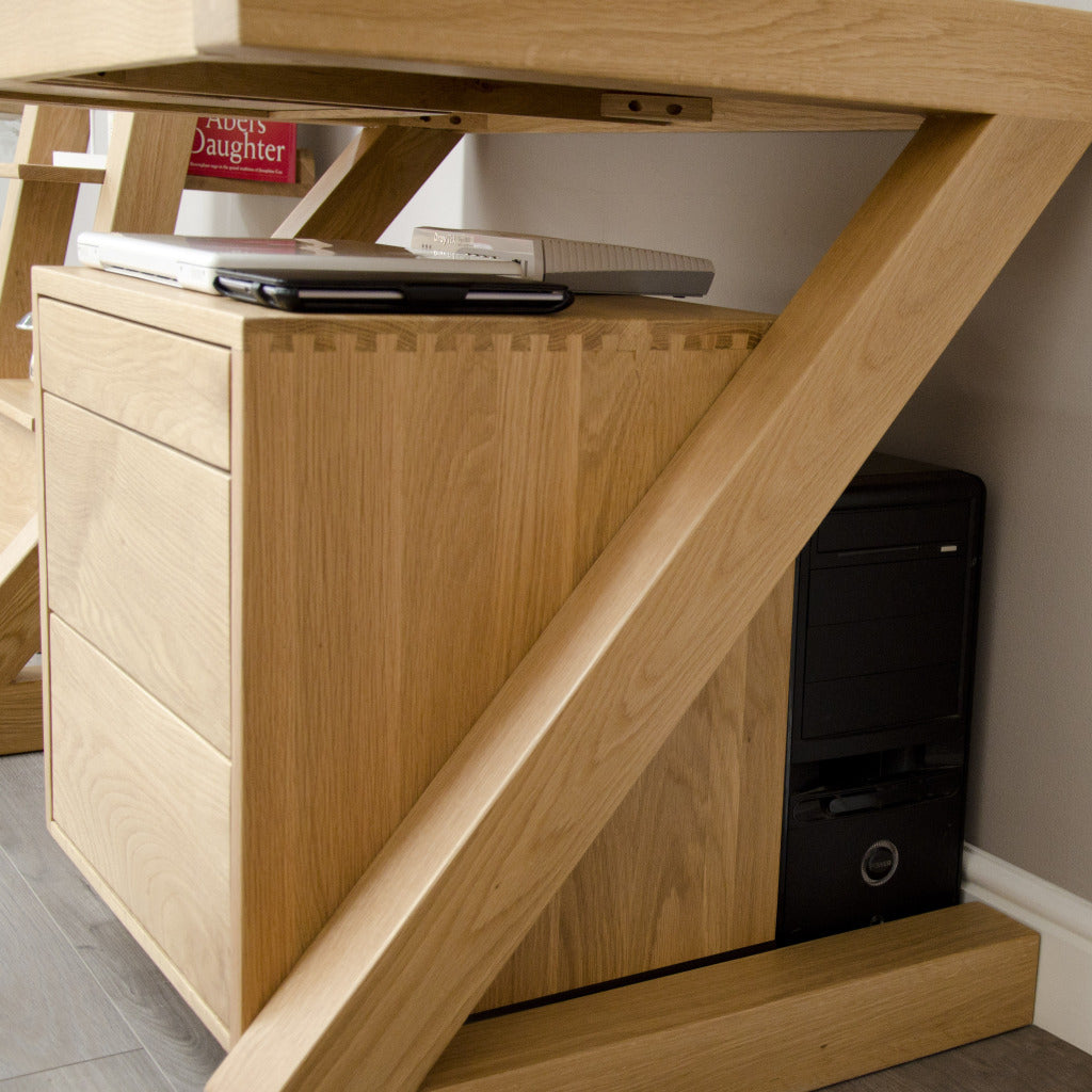 Z Small Computer Desk 100% solid oak