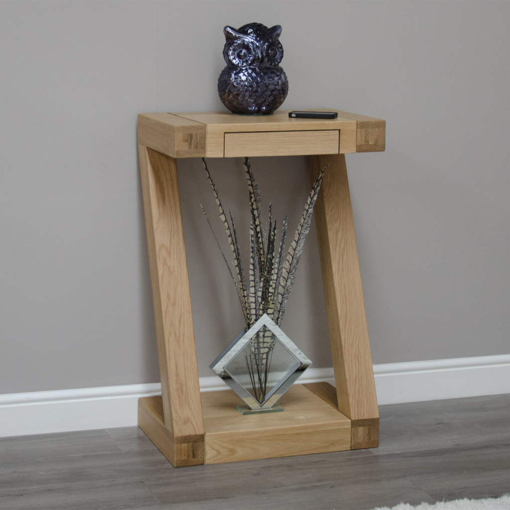 Z Small Console Table 100% solid oak