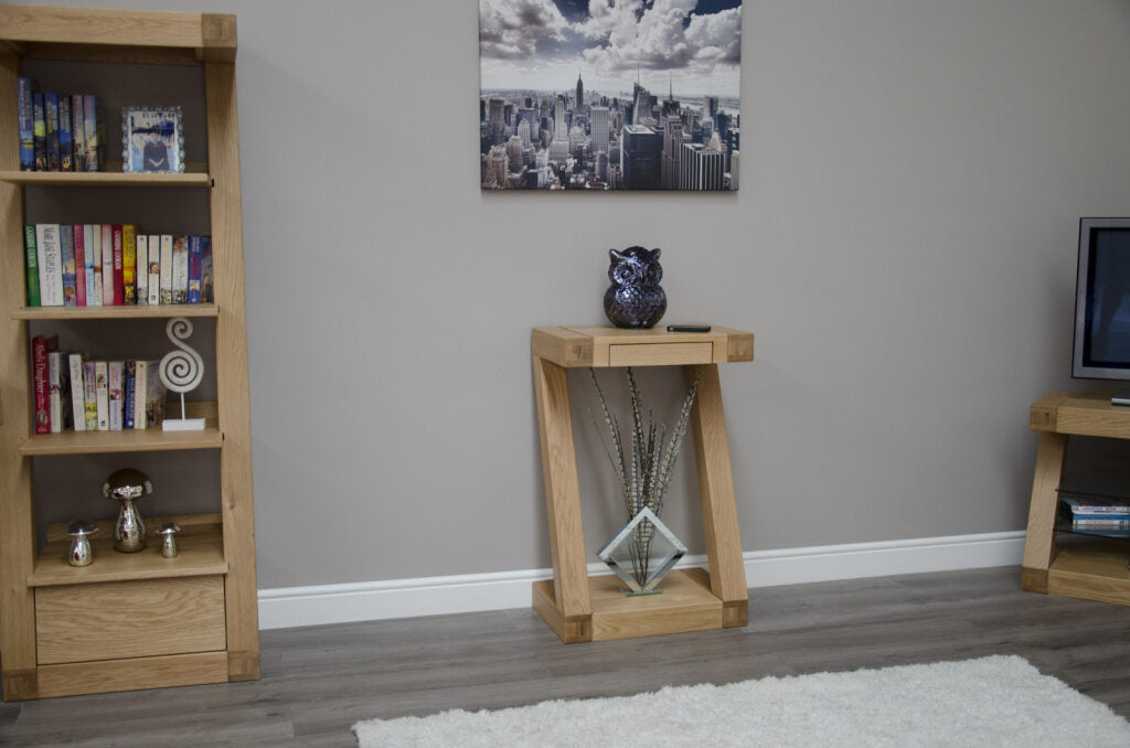 Z Small Console Table 100% solid oak