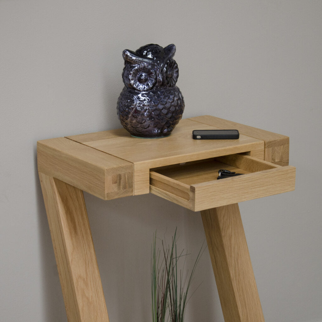 Z Small Console Table 100% solid oak