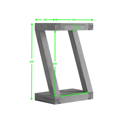 Z Small Console Table 100% solid oak