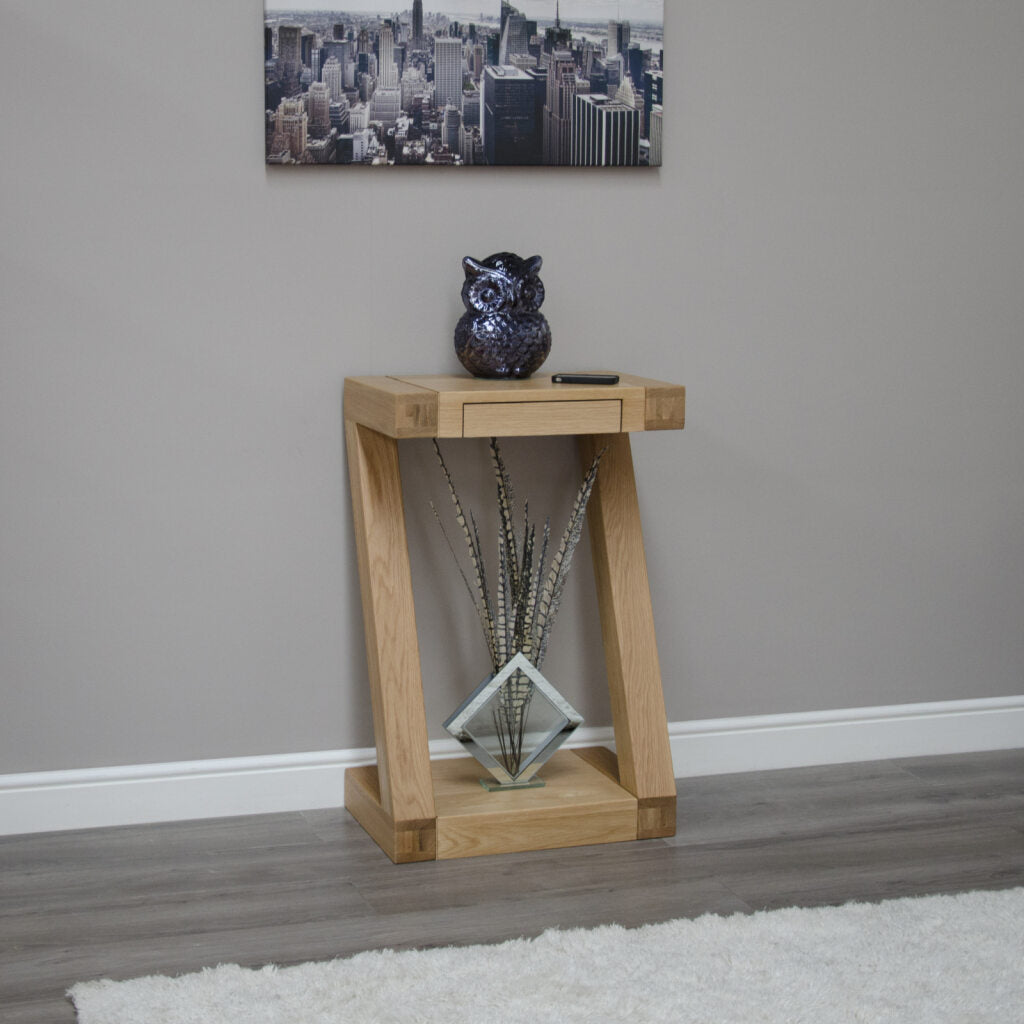 Z Small Console Table 100% solid oak