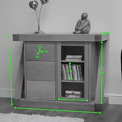 Z Small Glazed Chest 100% solid oak