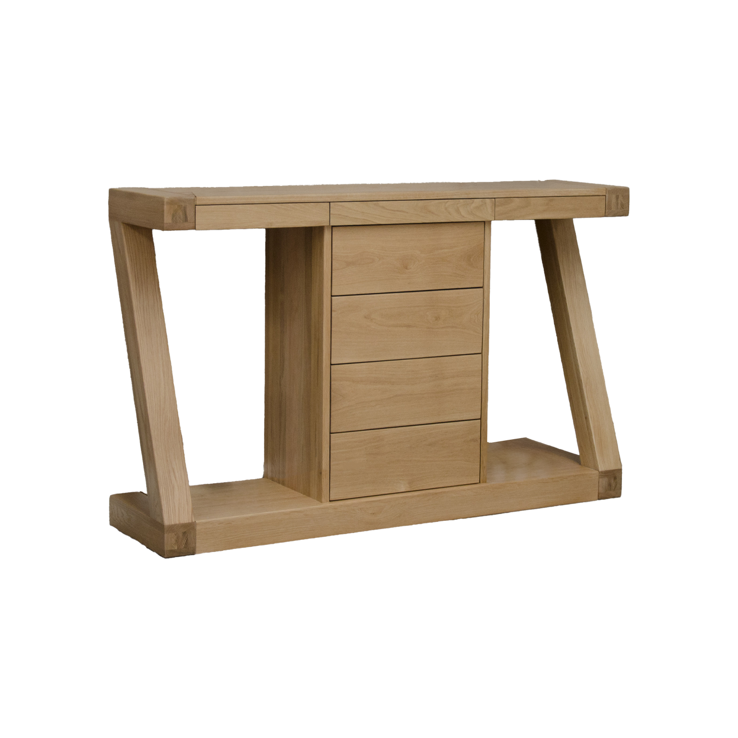 Z Wide Console with Drawers 100% Solid Oak