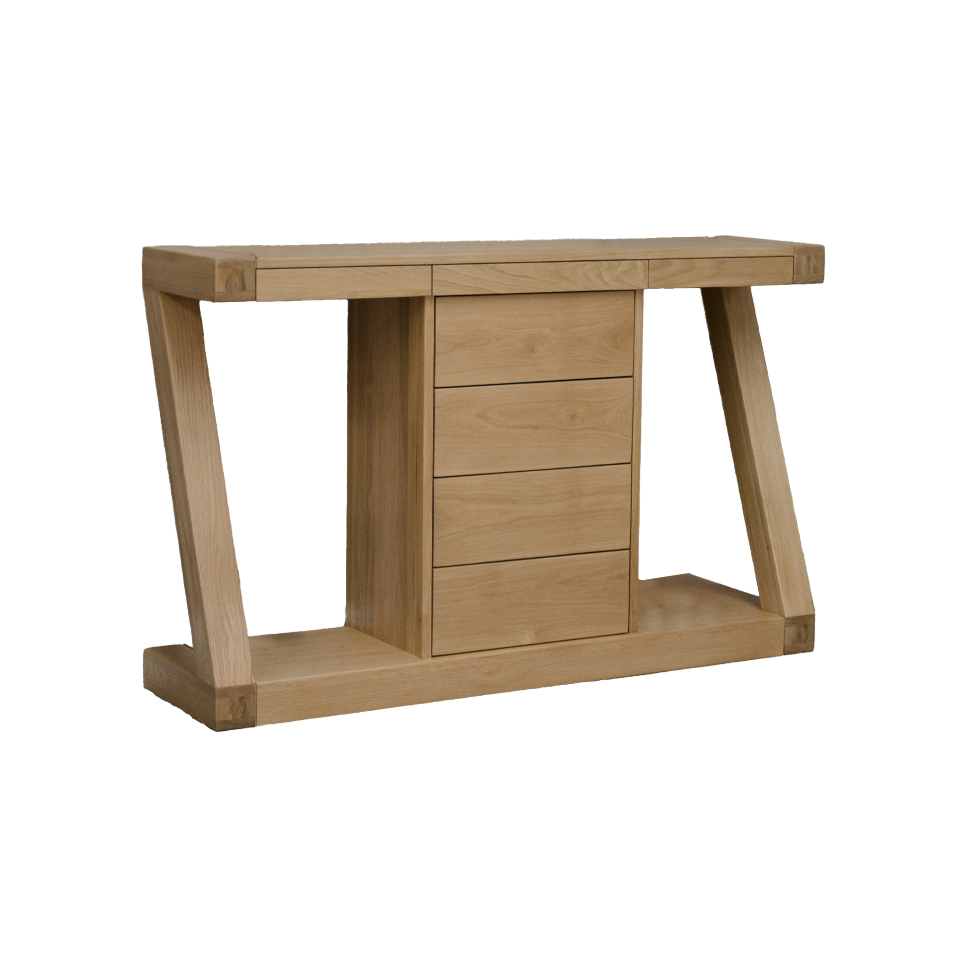 Z Wide Console with Drawers 100% Solid Oak