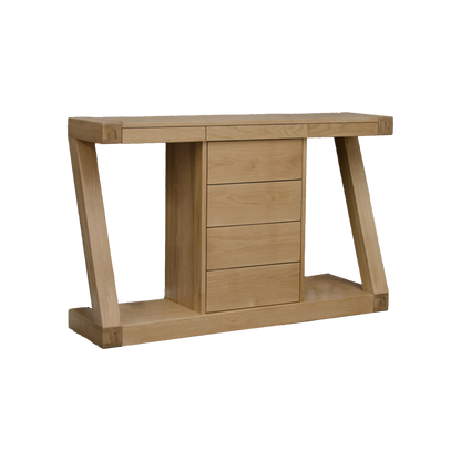 Z Wide Console with Drawers 100% Solid Oak