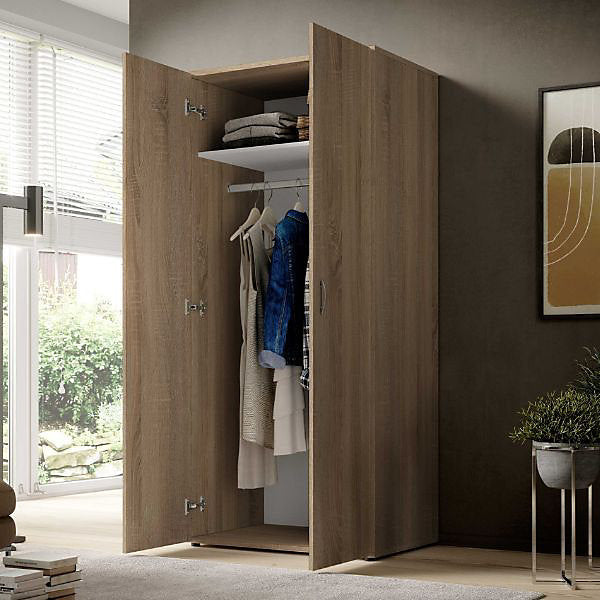Base 2 Door Hinged Wardrobe. 3 Colours Available