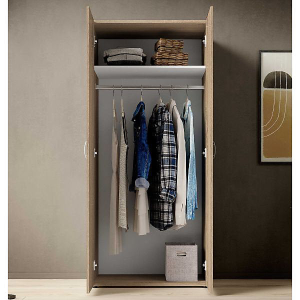 Base 2 Door Hinged Wardrobe. 3 Colours Available