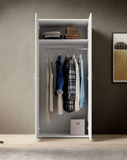Base 2 Door Hinged Wardrobe. 3 Colours Available