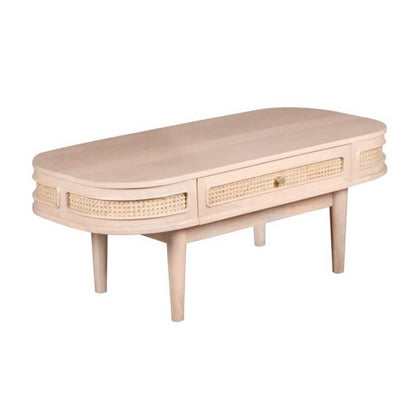 Valencia Cane & Mango Wood 1 Drawer Coffee Table