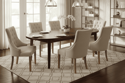 Windsor Fabric Dining Chair, Solid Oak Legs. 3 Colours Available