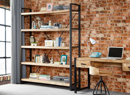Cosmo Large Bookcase, Reclaimed Wood & Metal
