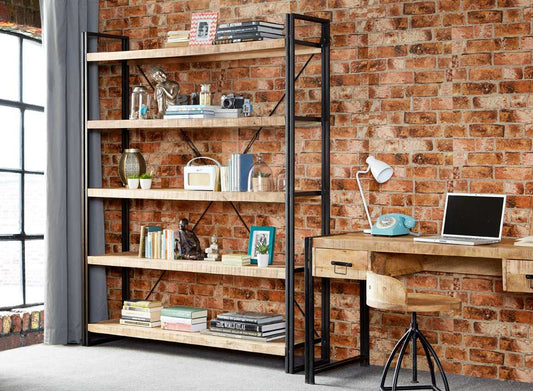 Cosmo Large Bookcase, Reclaimed Wood & Metal