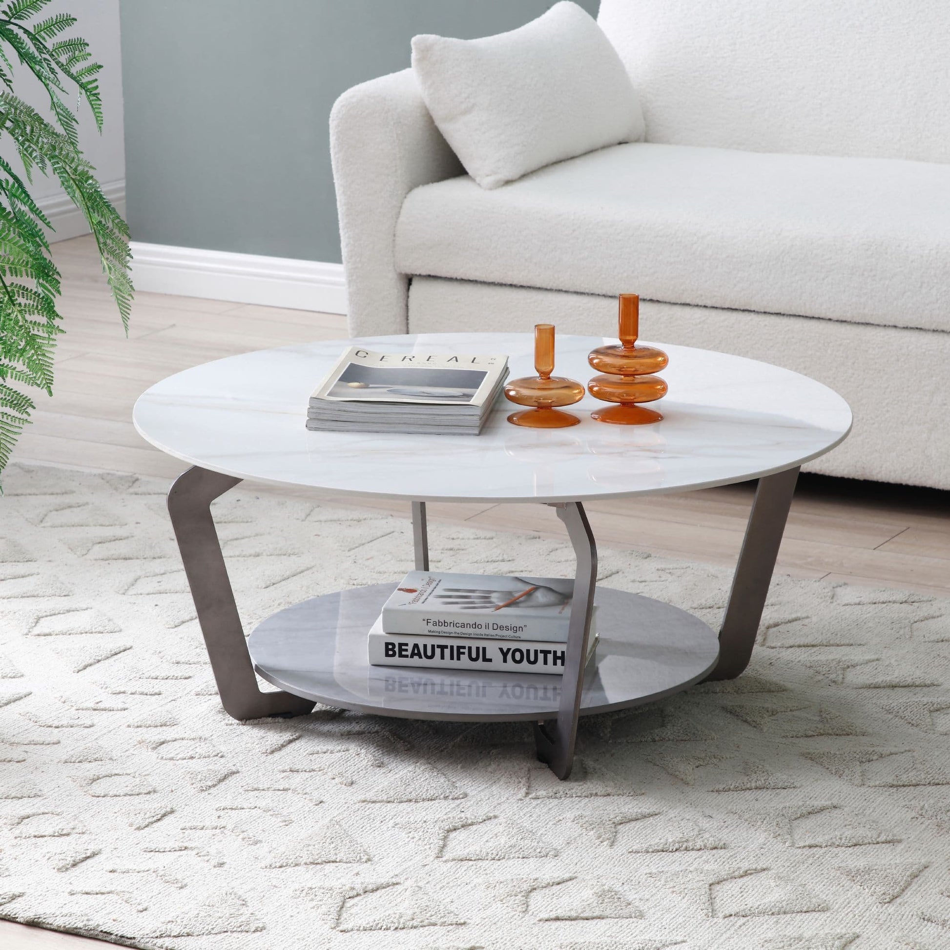 Laura Round Sintered Stone Coffee Table