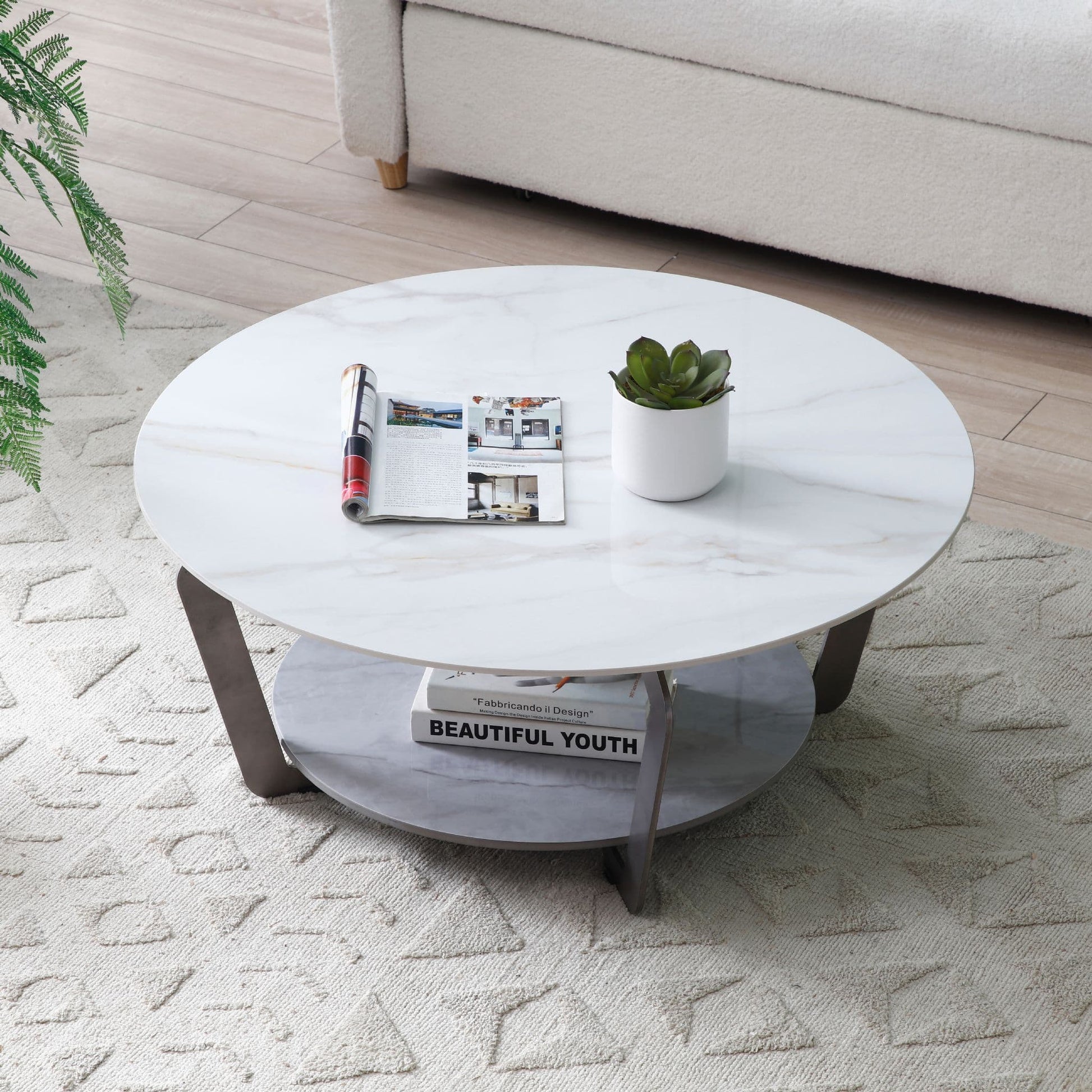 Laura Round Sintered Stone Coffee Table