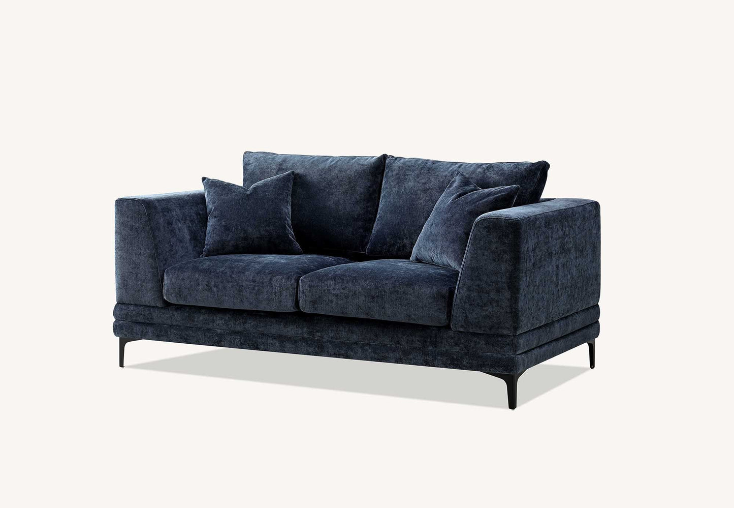 Aluxo Lenox Sofa Range in Aegean Blue Velvet 2 and 3 seater