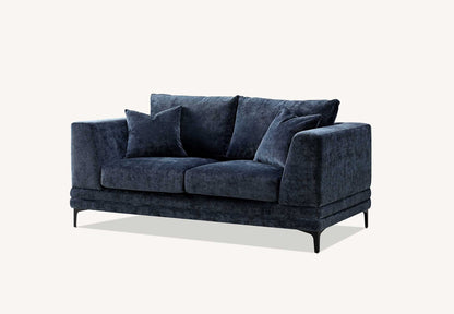 Aluxo Lenox Sofa Range in Aegean Blue Velvet 2 and 3 seater