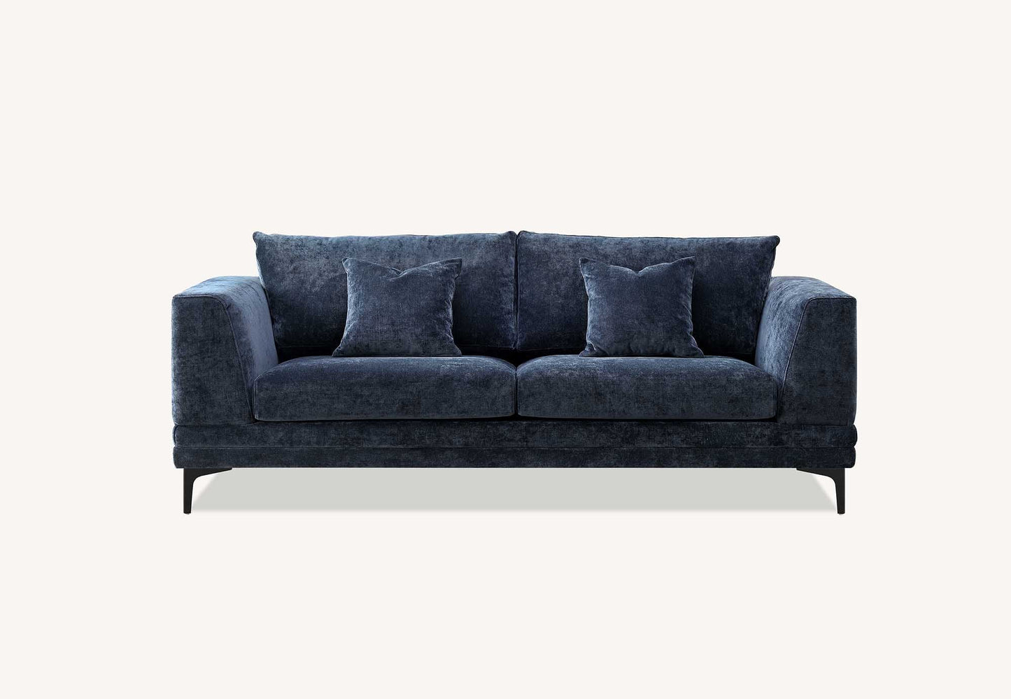 Aluxo Lenox Sofa Range in Aegean Blue Velvet 2 and 3 seater