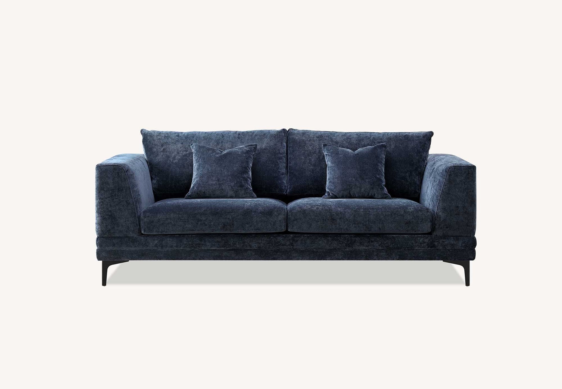 Aluxo Lenox Sofa Range in Aegean Blue Velvet 2 and 3 seater