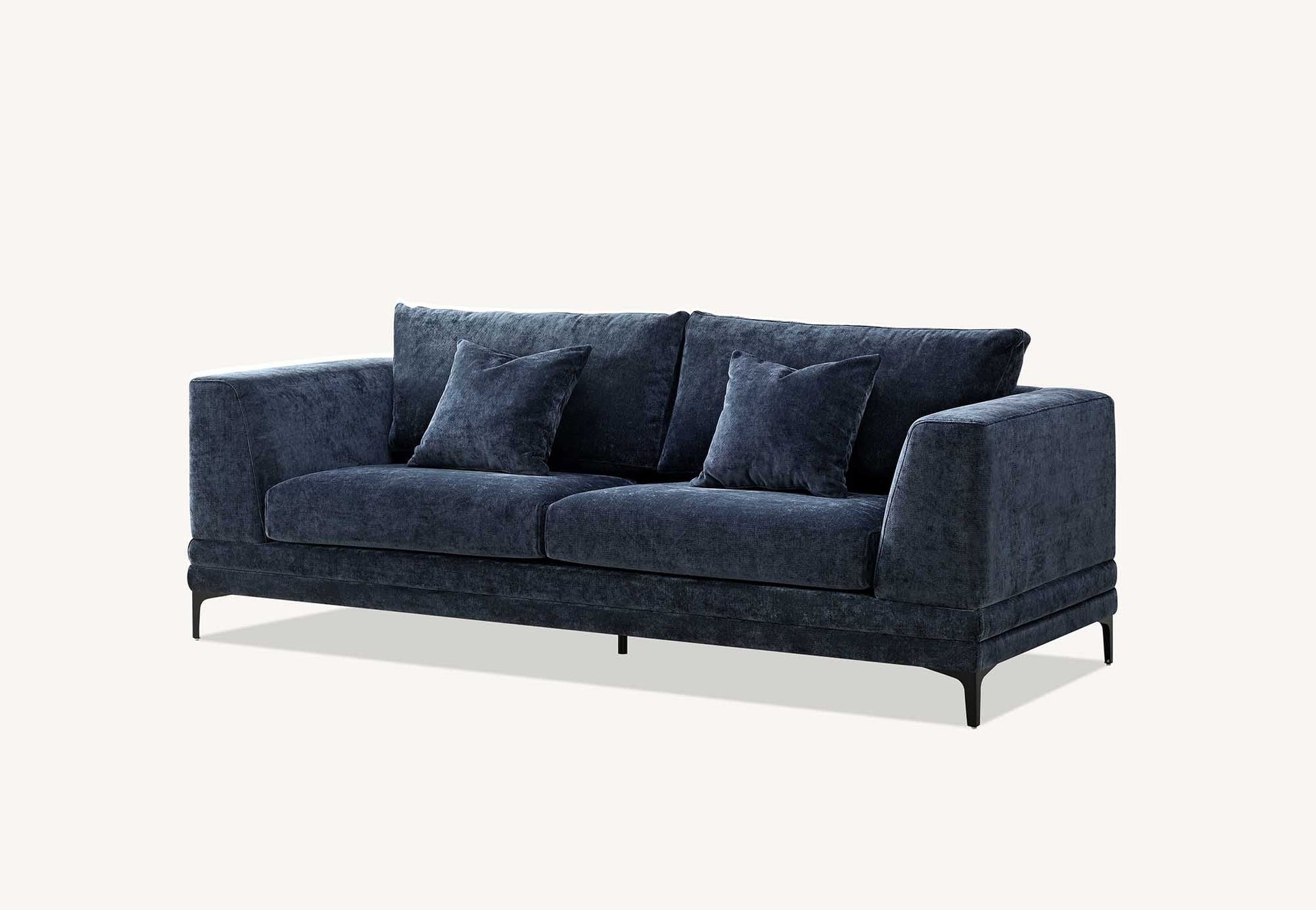 Aluxo Lenox Sofa Range in Aegean Blue Velvet 2 and 3 seater