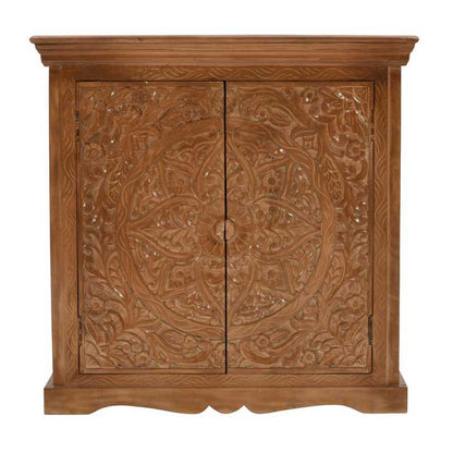 Artwork Mango Wood Sideboard With 2 Doors 100% Eco Sourced Natural Wood