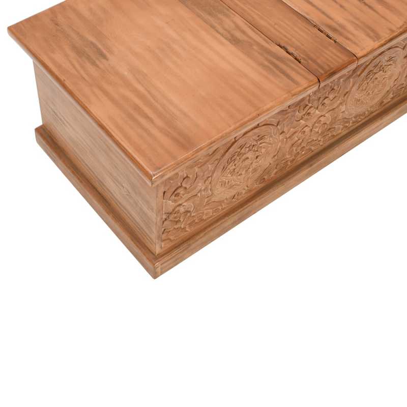 Artwork Mango Wood Coffee Table/Blanket Box 100% Eco Sourced Natural Wood