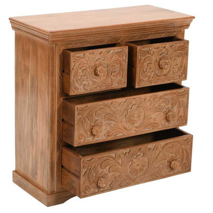 Artwork Mango Wood Chest Of Drawers 100% Eco Sourced Natural Wood