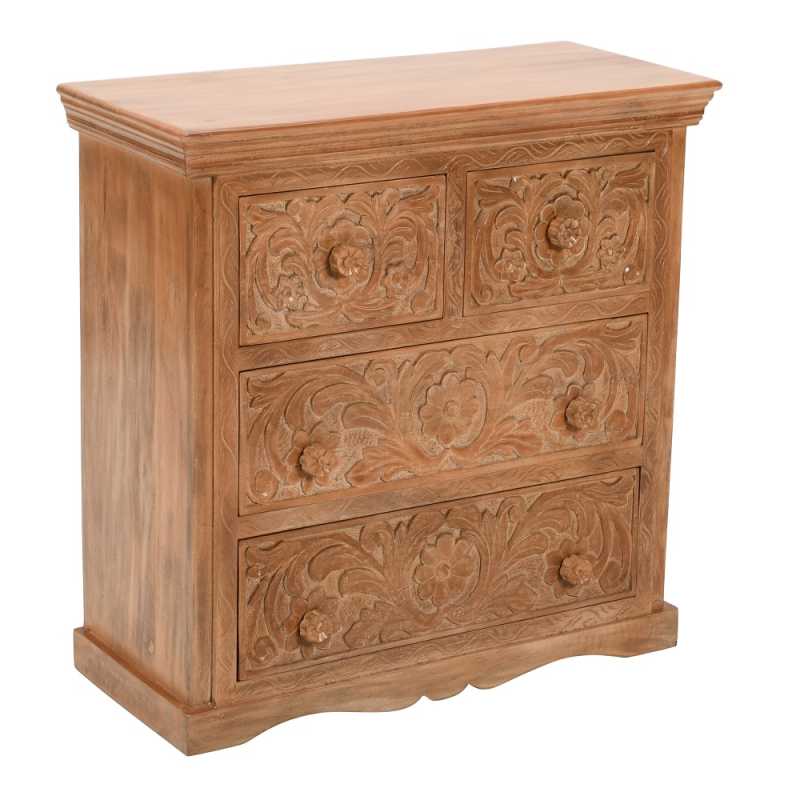 Artwork Mango Wood Chest Of Drawers 100% Eco Sourced Natural Wood