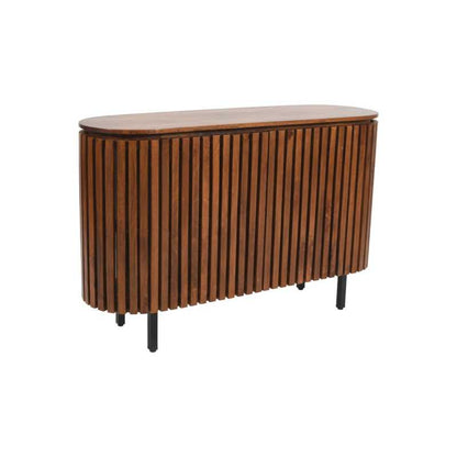 Slatted Solid Mango Wood 2 Doors Sideboard