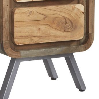 Aspen 2 Drawer Lamp Table 100 % Solid Hardwood and Reclaimed Metal.