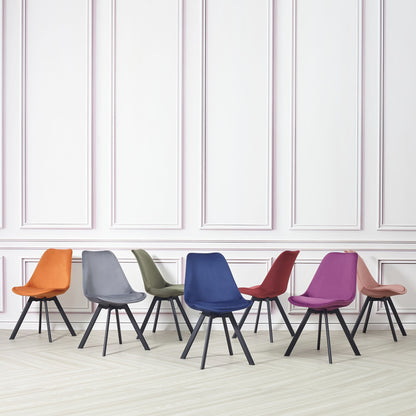 Mmilo Velvet Tulip style Dining Chair Set of 4. 7 colour options