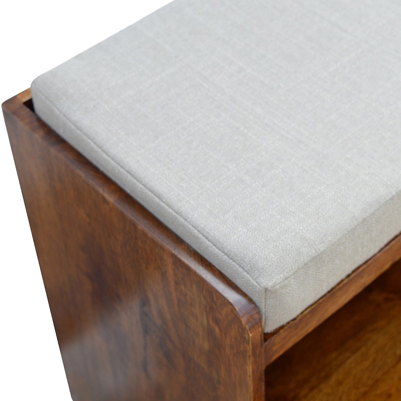 Mud Linen Pull out Shoe Bench 100% Solid Mango Wood