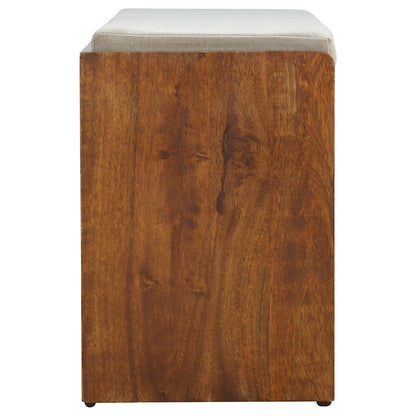 Mud Linen Pull out Shoe Bench 100% Solid Mango Wood