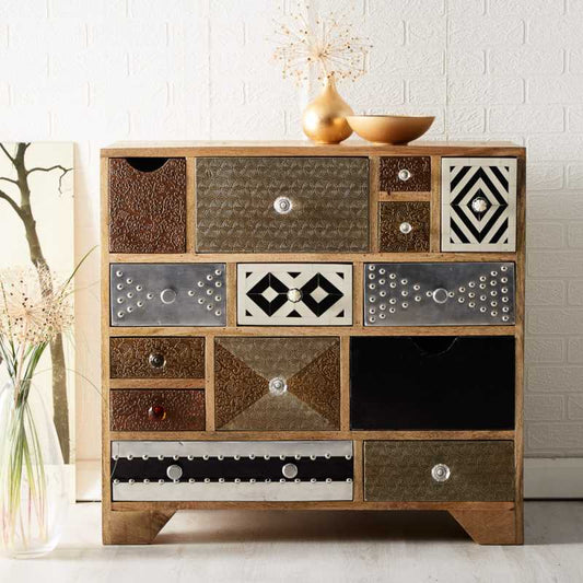 Sorio 14 Drawer Chest 100% Reclaimed Wood