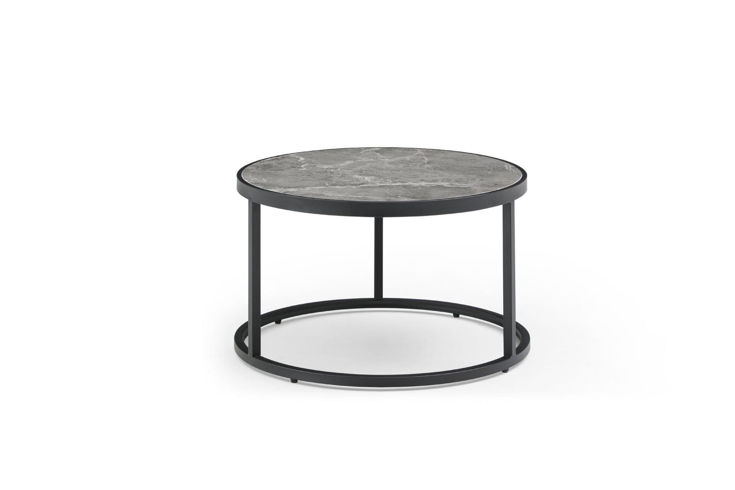 Set of 2 Round Sintered Stone Nesting Coffee Tables