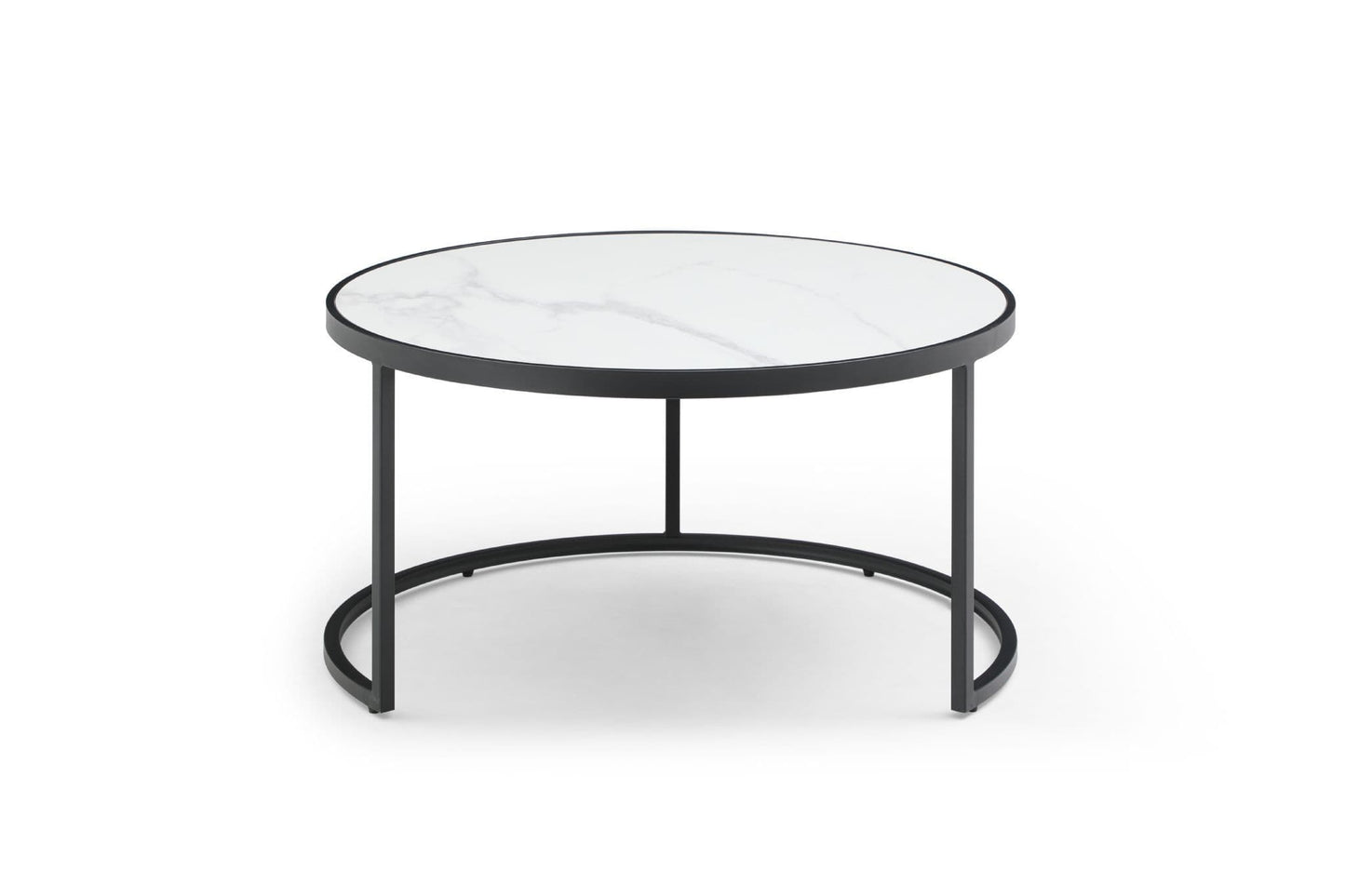 Set of 2 Round Sintered Stone Nesting Coffee Tables