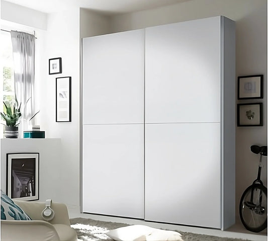 Time 2 Sliding Door Wardrobe 170cm. White Matt