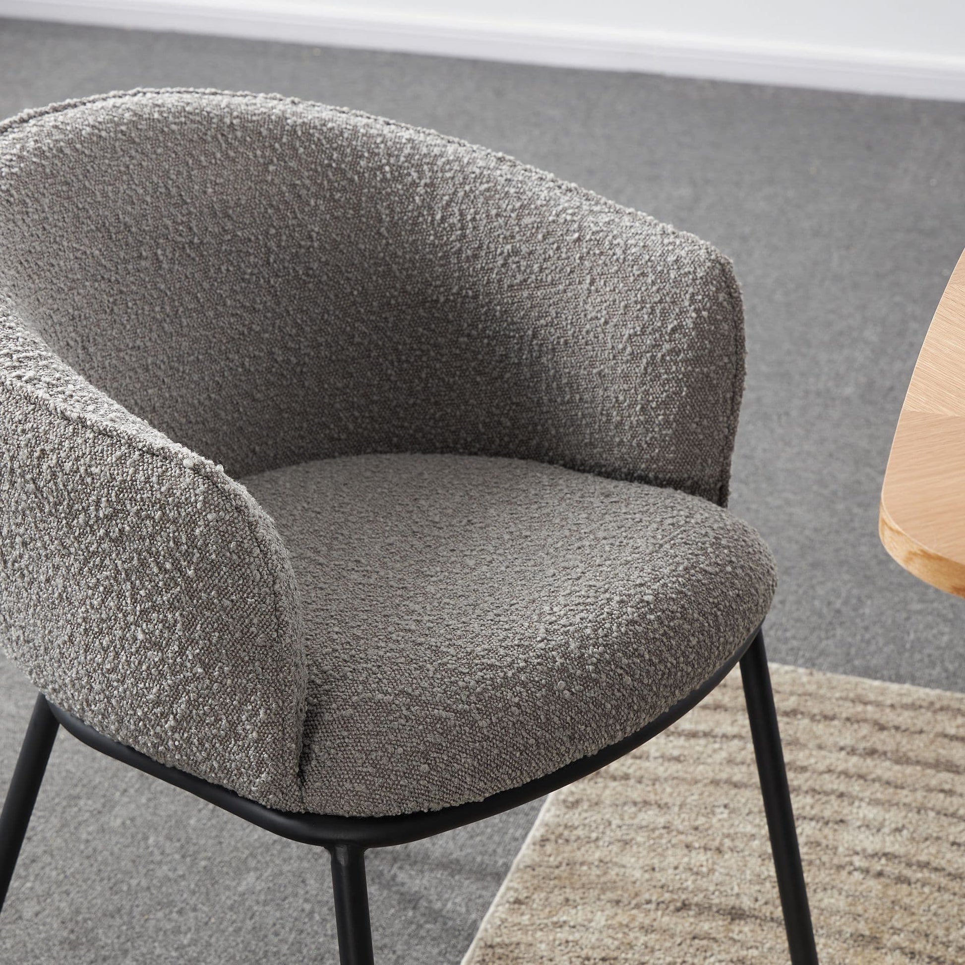 Duke Boucle Grey Dining Chair
