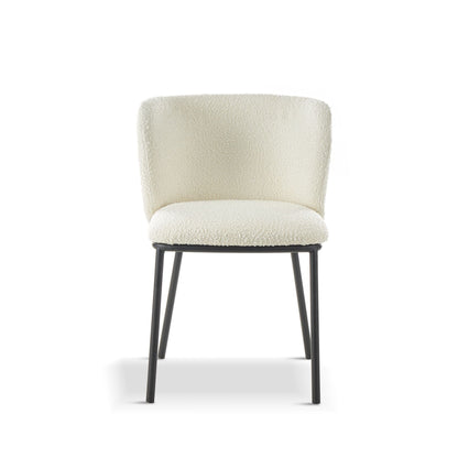 Mandy Boucle White Dining Chair (Sold in Pairs)