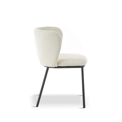 Mandy Boucle White Dining Chair (Sold in Pairs)