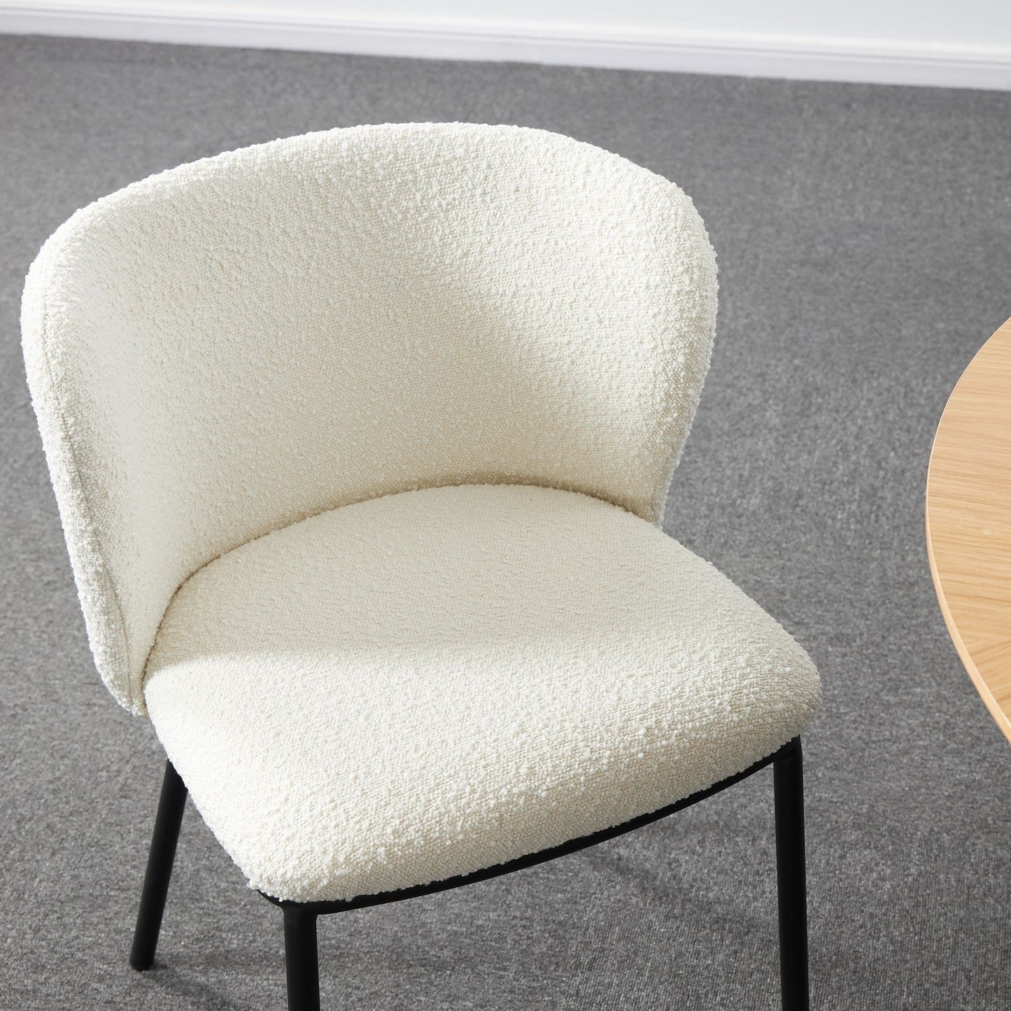 Mandy Boucle White Dining Chair (Sold in Pairs)