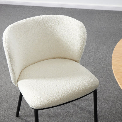 Mandy Boucle White Dining Chair (Sold in Pairs)
