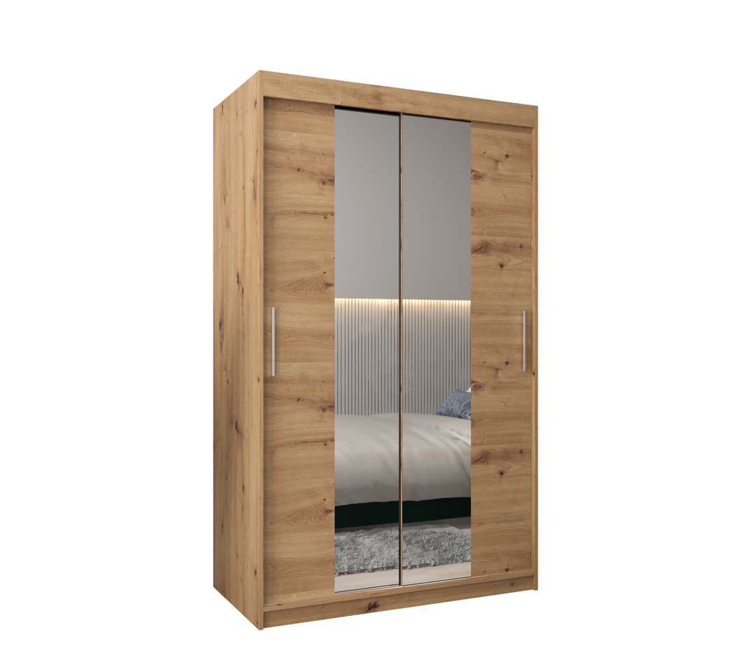 Tokyo I Sliding Door Wardrobe 120cm oak artisan white black