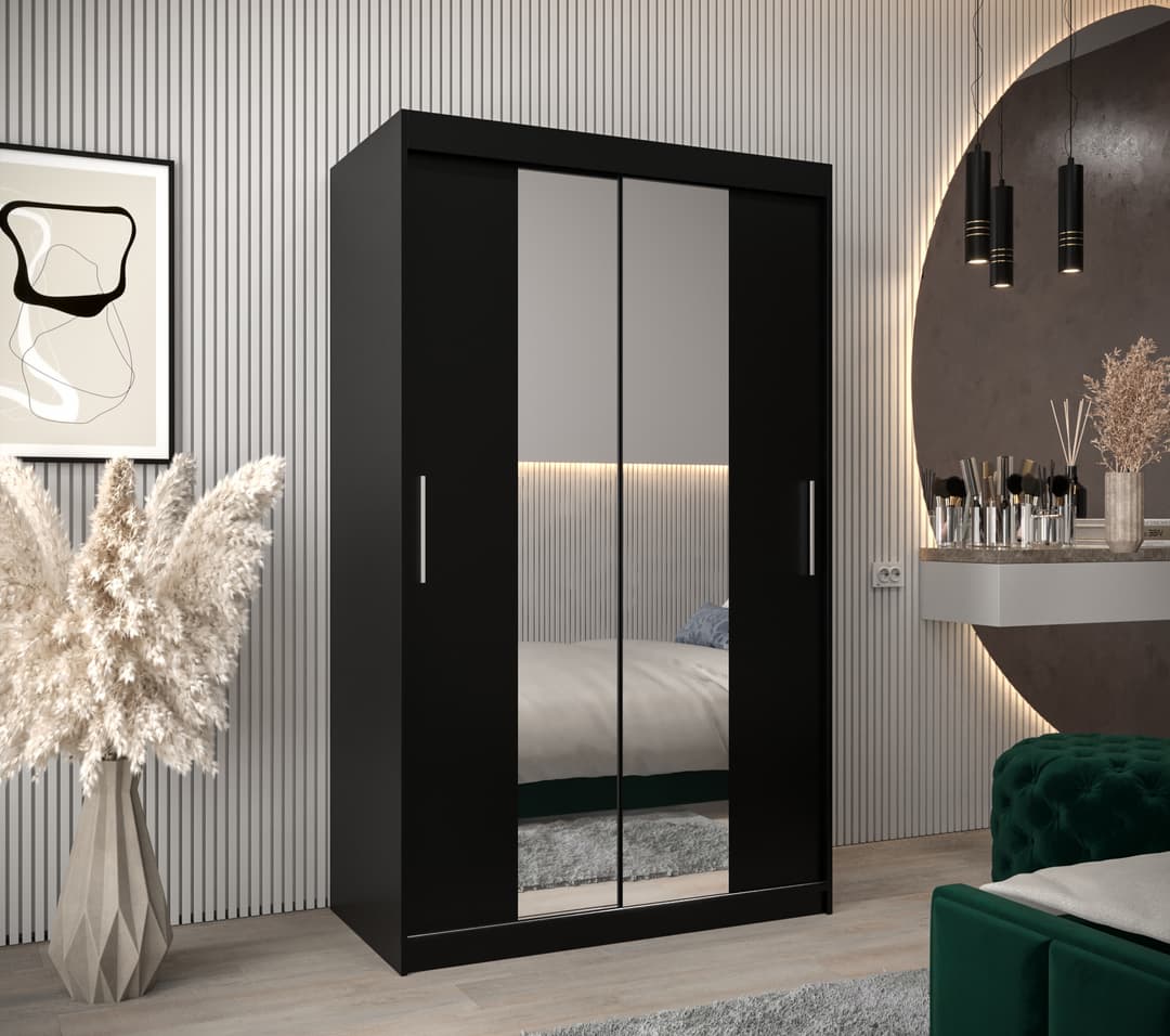 Tokyo I Sliding Door Wardrobe 120cm oak artisan white black