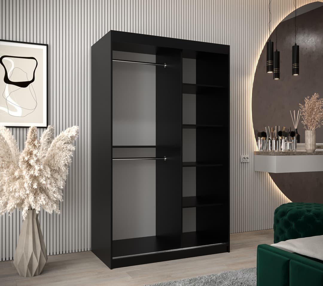 Tokyo I Sliding Door Wardrobe 120cm oak artisan white black